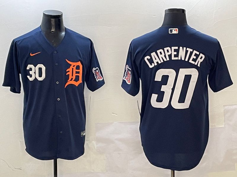 Men Detroit Tigers #30 Carpenter Drak Blue Game 2025 Nike MLB Jersey style 3113->detroit tigers->MLB Jersey